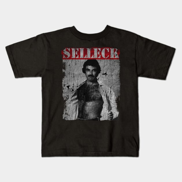 TEXTURE ART - Tom Selleck Best Kids T-Shirt by ZiziVintage